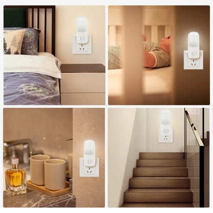 1/2PCS LED Night Light US/EU Plug Energy Saving Room Lamp Living Room Bedroom Corridor Home Lighting Bedside Indoor Night Lights