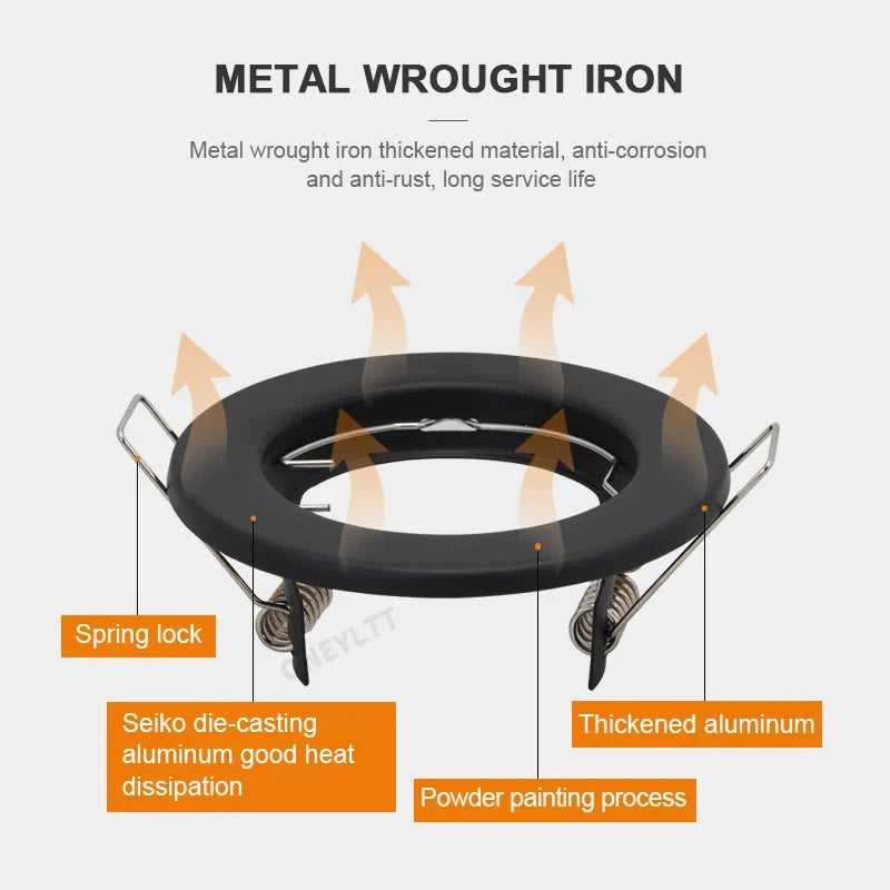6pcs Down Light Frame Recessed LED Ceiling Fixtures Downlight GU10 MR16 Ceiling Spot Lights Fitting Fixture