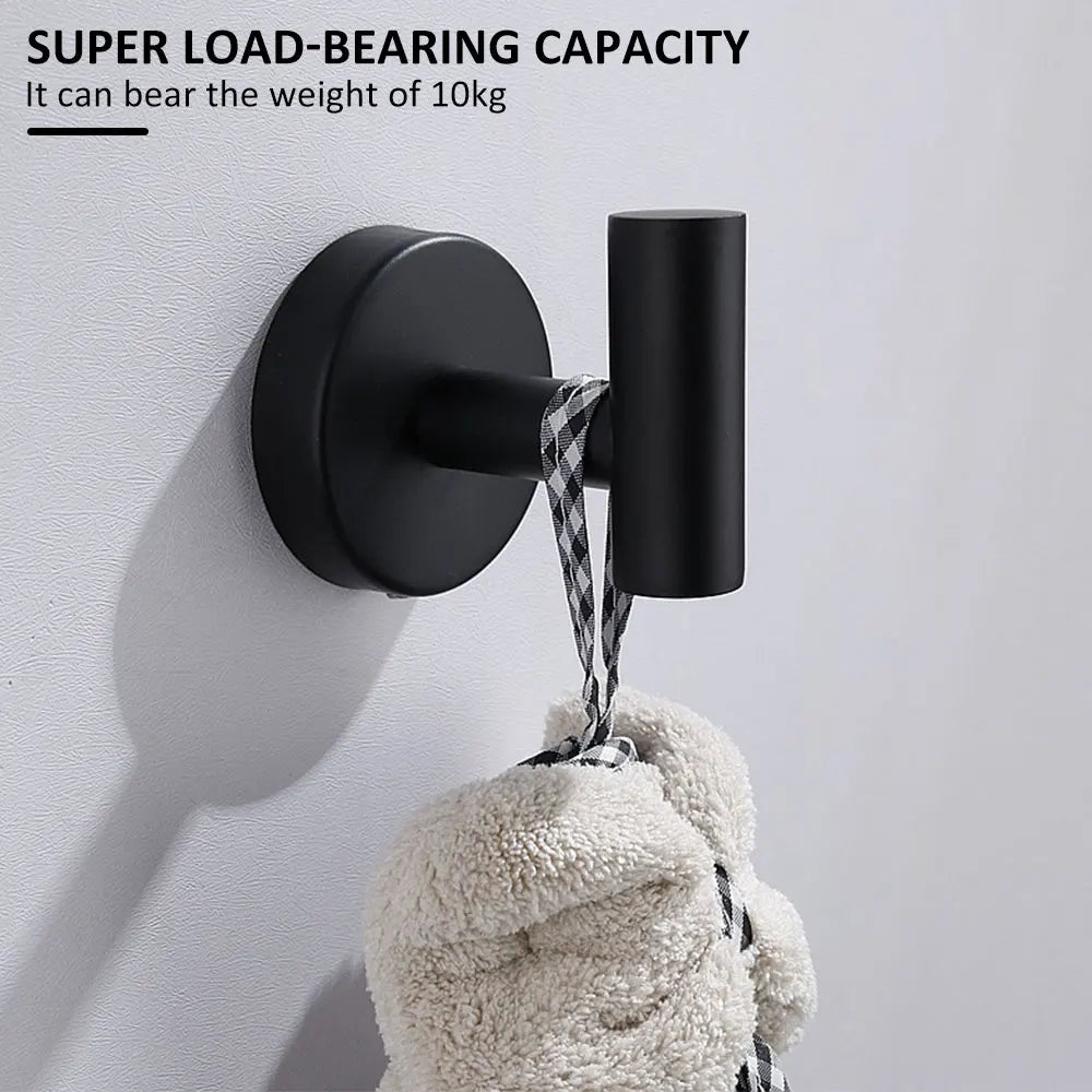 2Pcs Polished Bathroom Towel Hooks Stainless Steel Coat Robe Hook Wall Hanger with Screws Towel Rack Hang Hook for Hotel Kitchen