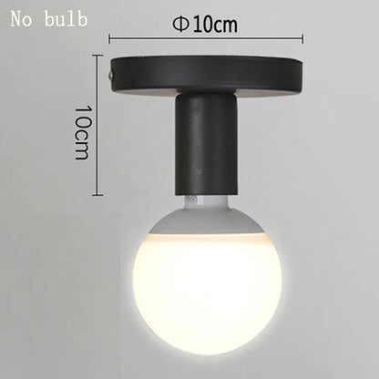Modern Black E27 Lamp Base Nordic Retro Iron lamp Decor For Living Room Bedroom Bathroom Ceiling Light Wall Lamp Holder