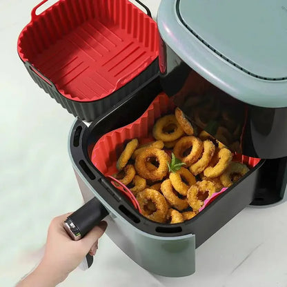 Silicone Air Fryer Liners Pot Square Airfryer Basket Plate Cooking Gadgets Reusable Non-stick Pizza Pan Oven Kitchen Accessories
