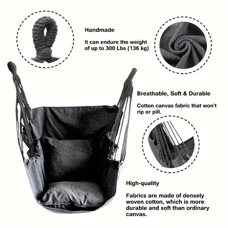 1PC Outdoor Rocking Chair Fabric Hammock Canvas Leisure Swing Chair Dormitory Portable Folding Hanging Chairs Outdoor Furniture