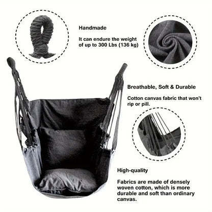 1PC Outdoor Rocking Chair Fabric Hammock Canvas Leisure Swing Chair Dormitory Portable Folding Hanging Chairs Outdoor Furniture