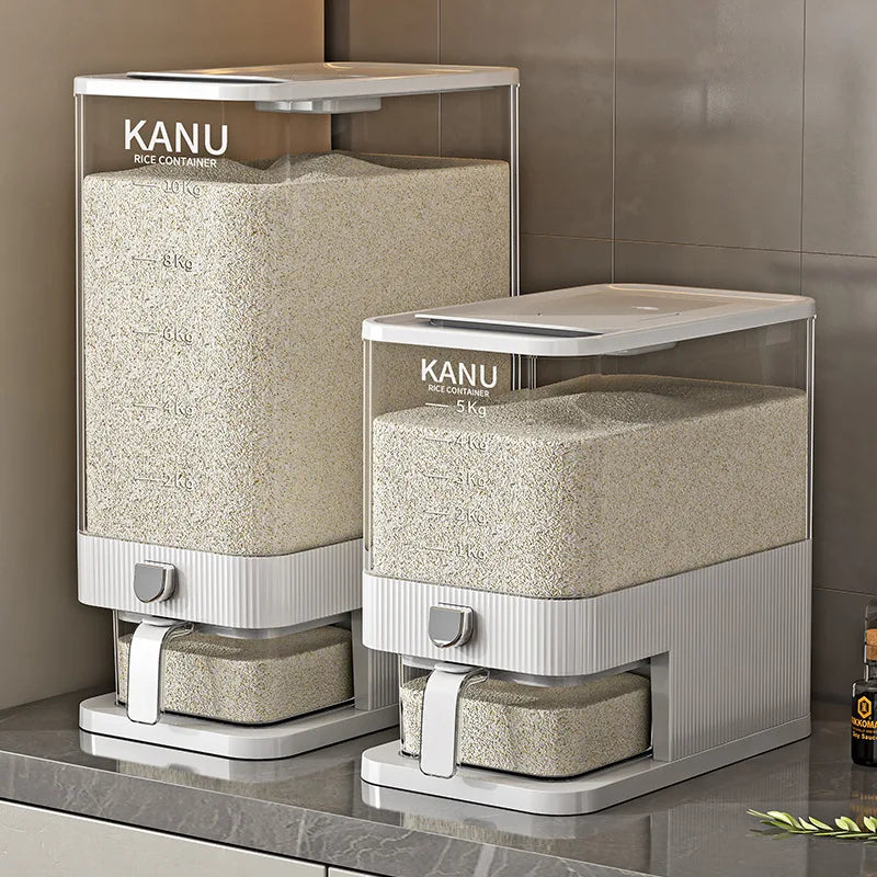 High-end pressing rice bucket, insect-proof and moisture-proof sealing, household food-grade rice box, flour storage container