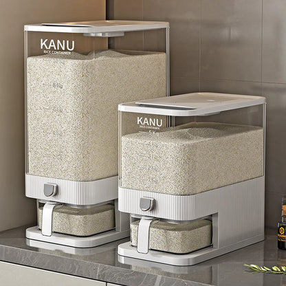 High-end pressing rice bucket, insect-proof and moisture-proof sealing, household food-grade rice box, flour storage container