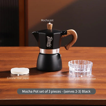 Bincoo Coffee Moka Pot Set with Filter Paper for Home Use Small Espresso Extraction Machine Complete Brewing Kit