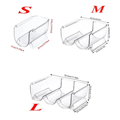 Clear Refrigerator Wine and Water Bottle Holder,  Stackable Plastic Wine Rack Storage Organizer for Fridge, Cabinet, Pantry