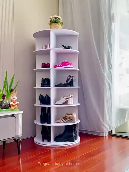 Multifunctional rotating shoe rack storage rack household bag toy floor-standing 360-degree rotating storage rack display rack