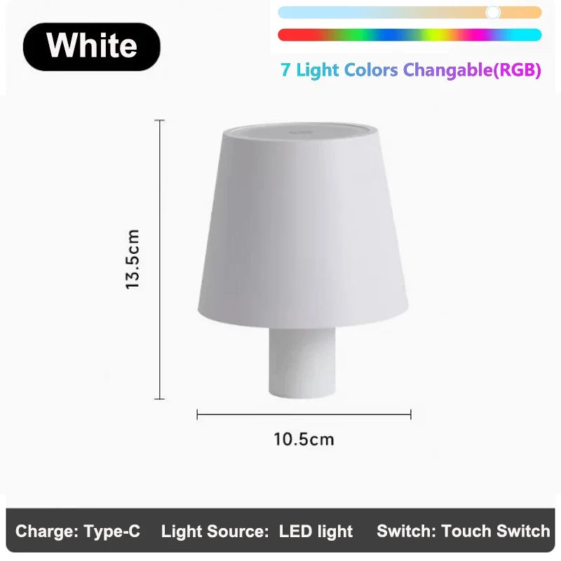Wine Bottle LED Wireless Table Lamp 2000mAh 7 Colors Dimmable RGB USB Rechargeable Dining Table Lights Beverage Lamp Top touch