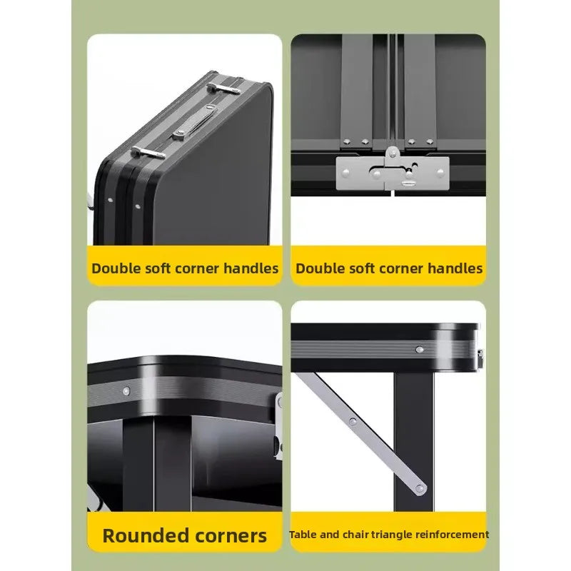 Folding table stall foldable outdoor portable rectangular small table camping picnic night market folding table and chairs