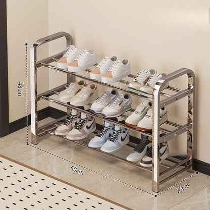 Thickened stainless steel shoe rack, family corridor, student dormitory, rental room, shoe cabinet