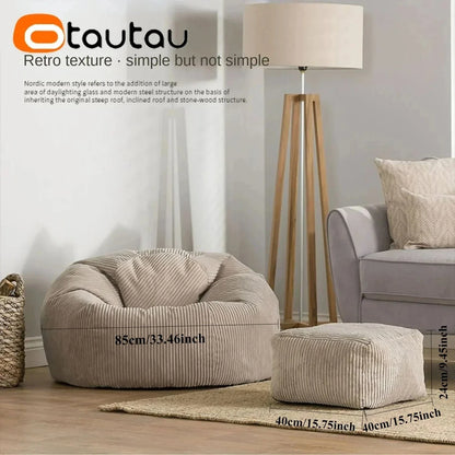 OTAUTAU Corduroy Bean Bag Cover DD025【No Filler Inside! You Need To Buy Filler By Yourself !】