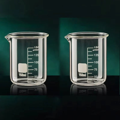 JUSTINLAU 50/100/150/250/500/1000ML High Borosilicate Glass Measuring Cup with Scale Laboratory Beaker Kitchen Baking Glass Cups