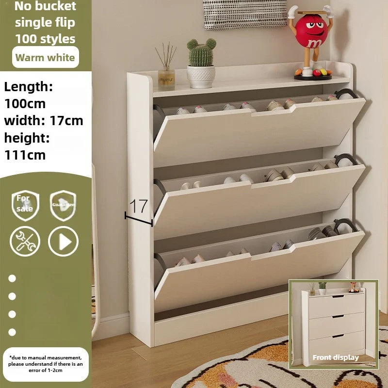 Tipping bucket shoe cabinet, outer entry shoe rack, balcony, entrance cabinet, living room large-capacity storage cabinet