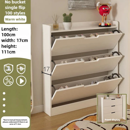 Tipping bucket shoe cabinet, outer entry shoe rack, balcony, entrance cabinet, living room large-capacity storage cabinet