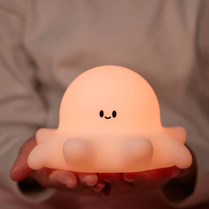 Pink Piggy Night Light Cute Silicone Night Light LED Pat Lamp Room Decoration USB Charging Indoor Atmosphere Lamp Children Gift