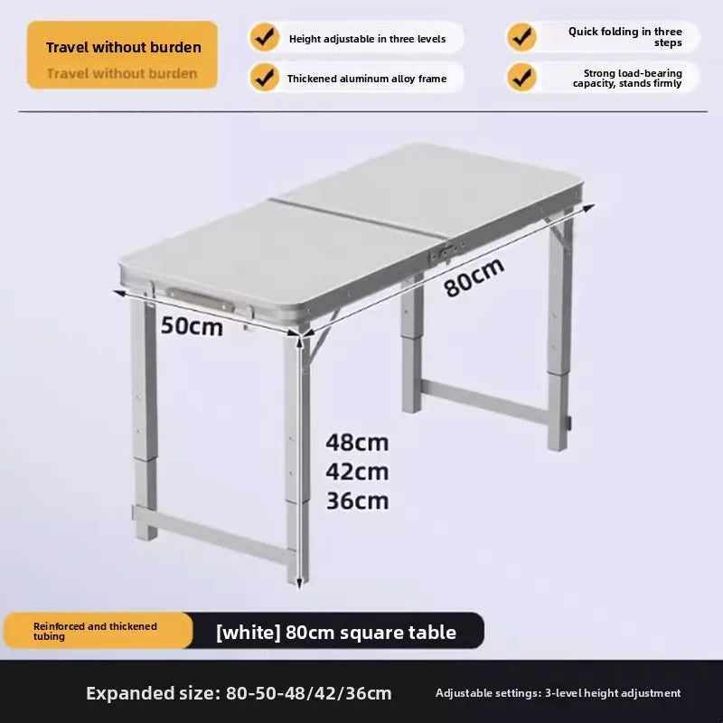 Folding table stall folding outdoor portable lifting work table camping picnic night market folding table and chairs