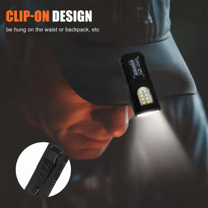 Powerful Mini COB LED Keychain Flashlight USB Rechargeable Hanging Work Light Waterproof Keyring Camping Walking Pocket Lamp