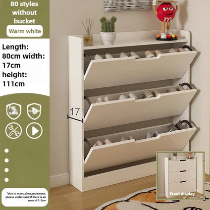 Tipping bucket shoe cabinet, outer entry shoe rack, balcony, entrance cabinet, living room large-capacity storage cabinet