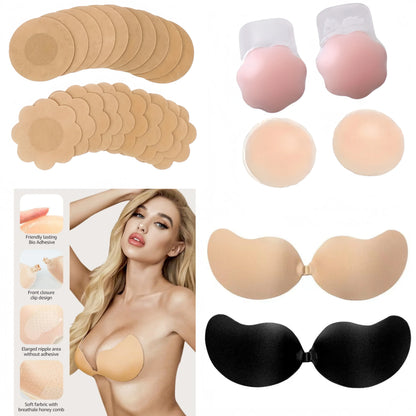 Adhesive bra, breathable adhesive bra, invisible strapless silicone bra, suitable for backless wear