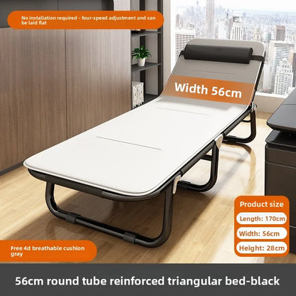 Folding bed office single metal household siesta folding recliner multi-functional camp bed adult siesta artifact