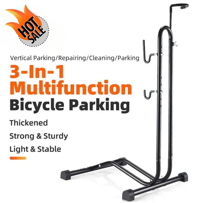 WEST BIKING 3 In 1 Bicycle Parking Rack Multifunctional Bike Indoor Garage Storage Stand MTB Road Bike Maintenance Repair Stand