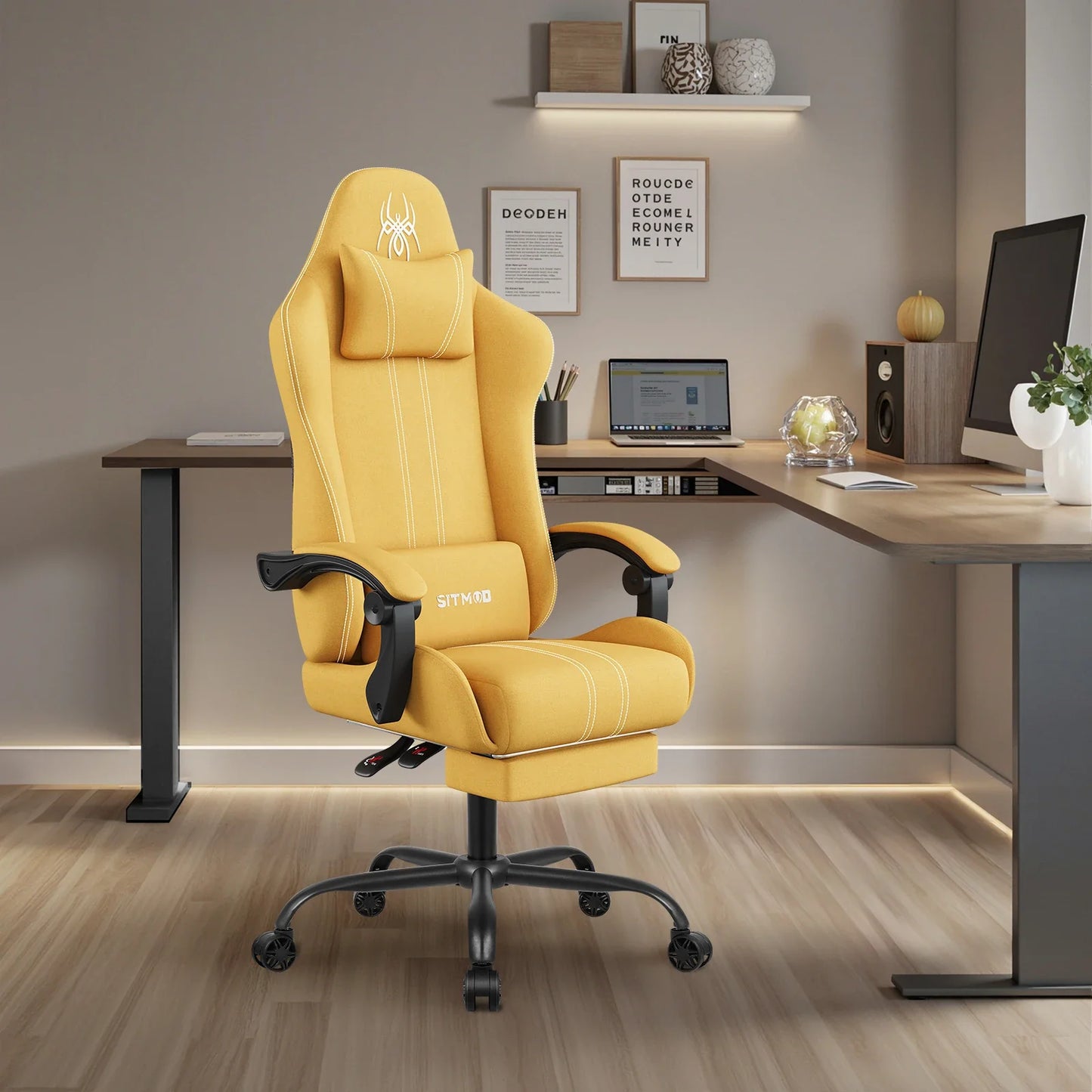 Computer Chairs Office Chairs Big And Tall Desk Chair With Footrest Back Support Ith Upholstered Swivel 300lbs High Capaci