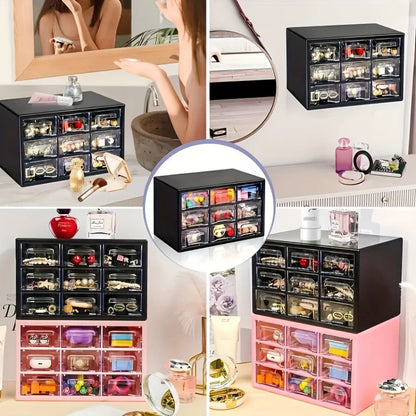 Dustproof Multi-Grid Desktop Drawer Organizer - Portable Storage Box for Jewelry, Cosmetics, Desk Drawer Organizer Box