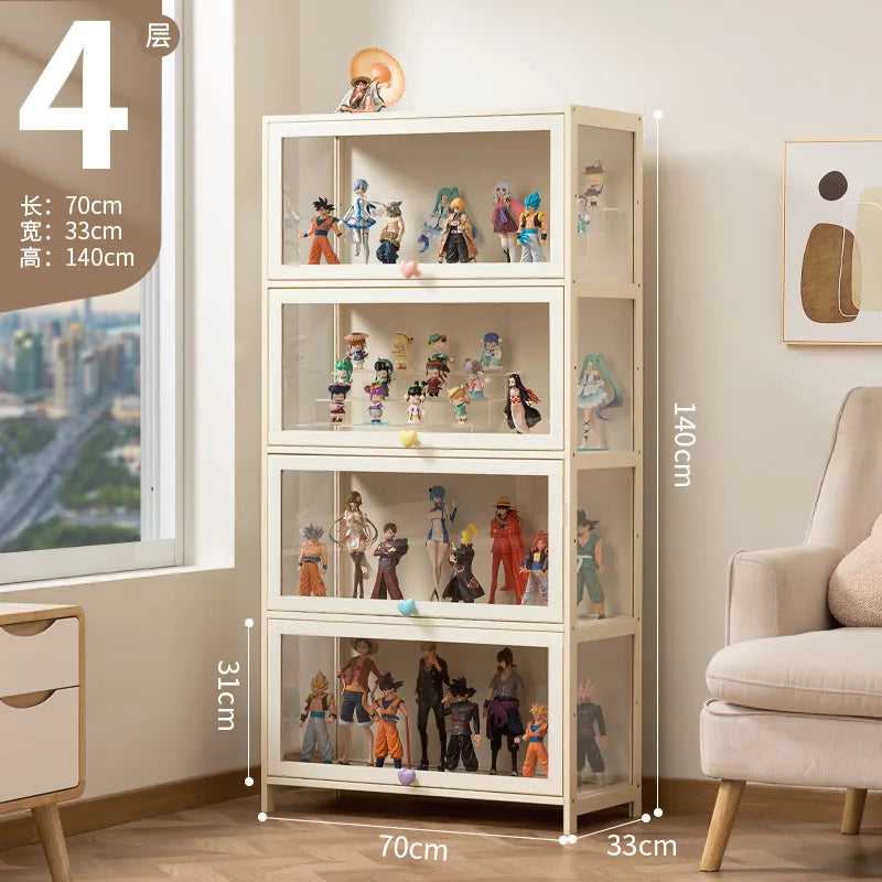 Figure Lego Display Cabinet Household Cream Wind Dustproof Acrylic Transparent Model Toy Blind Box Display Cabinet