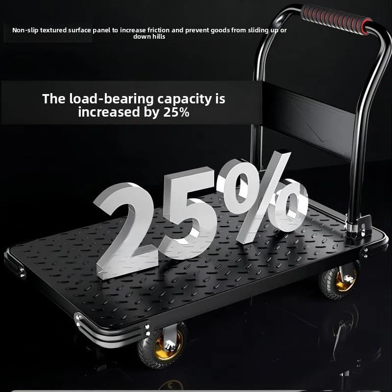 Heavy Duty Foldable Garden Cart Utility Wagon All Terrain Wheels Steel Dump Bed Hauling Mulch Firewood Plants Tools Carrito