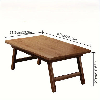 Versatile Foldable Coffee Table - Brown, Bamboo Top, Contemporary Style for Bay Window, Balcony, or Study Area