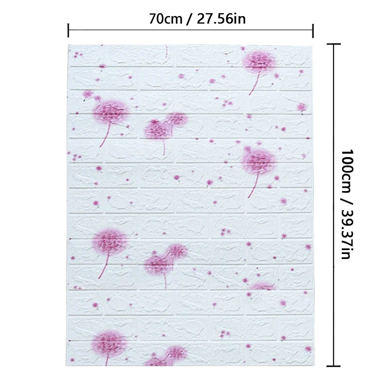 70cmx1/2/3/5/10m 3D Paper Wall Adhesive Living Room PVC Self-adhesive Panels Home Decoration Wallpapers Waterproof Wall Stickers