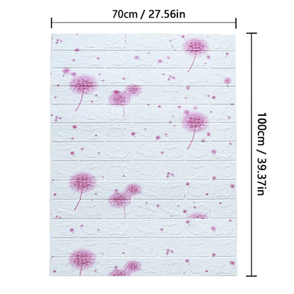 70cmx1/2/3/5/10m 3D Paper Wall Adhesive Living Room PVC Self-adhesive Panels Home Decoration Wallpapers Waterproof Wall Stickers