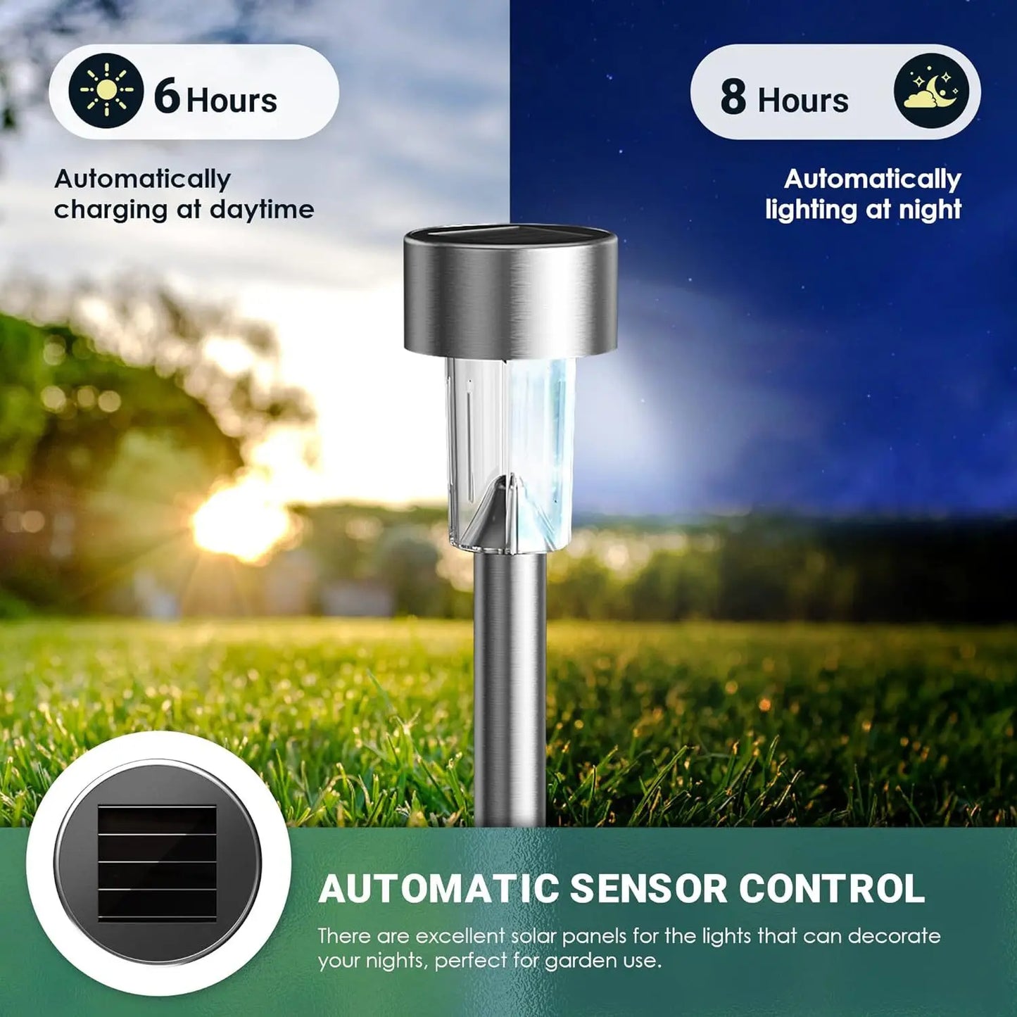 1pcs Solar Outdoor Lights New Garden Lamps Powered Landscape Path Yard Backyard Lawn Patio Decorative LED Lighting Waterproof