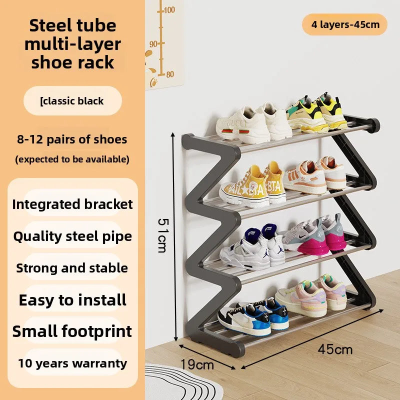 Simple shoe rack Multifunctional storage rack Multi-layer Z-shaped shoe rack Household dormitory shoe rack