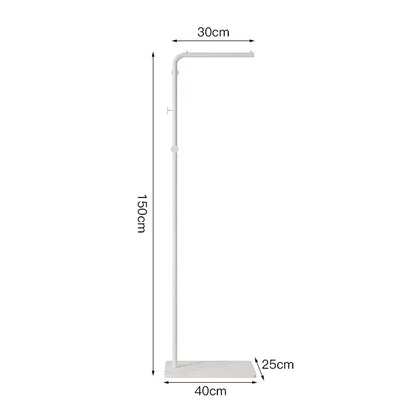 Cream Minimalist Floor Coat Rack Entryway Standing Coat Stand Multifunctional Bedroom Clothes Hanger Shelf Organizer Furniture