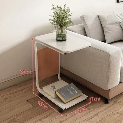 Mobile Bedside Table Nightstand Rolling Storage Cabinet Drawer Small Side Table Sofa End Table Bedroom Living Room Nightstand