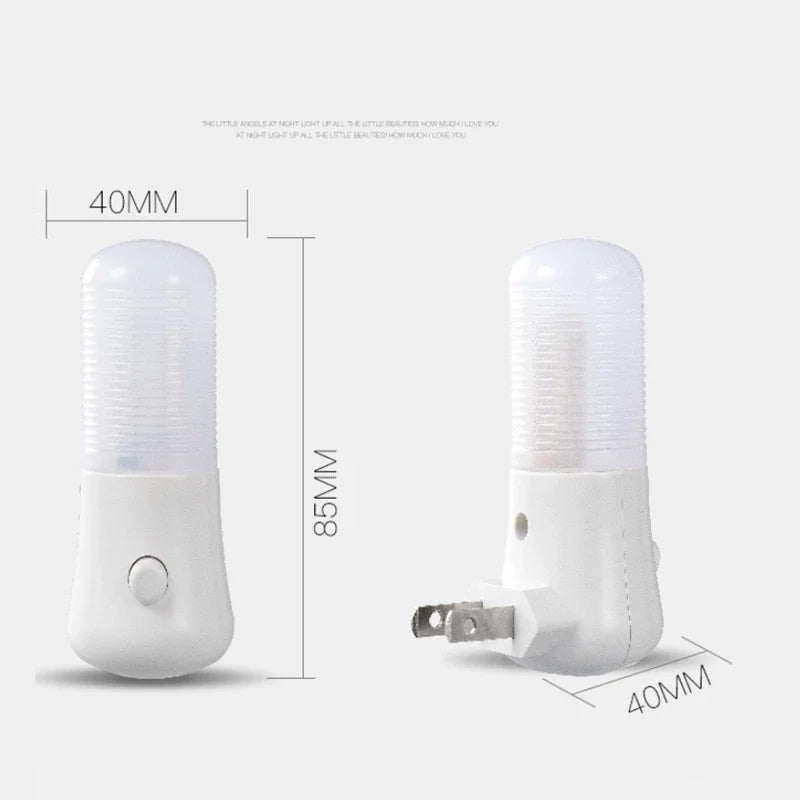 LED Night Lamps Bedside  EU/US Plug Push Button Switch Bedroom Lighting Lamp Baby Room Corridor Home Decortion ABS Night Lights