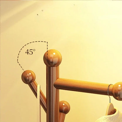 Solid Wood Floor Coat Rack Standing Clothes Hanger Stand Multilevel Shelf Hat Bag Organizer Entrance Hall Bedroom Living Room