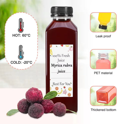 500ML Juice Bottles with Caps Clear Empty Reusable Bottles with Brush Funnel and Labels for Smoothies and Other Beverages YY177