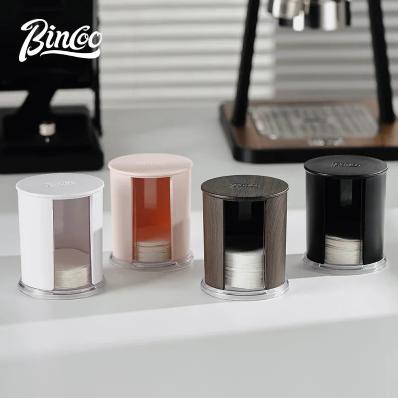 Bincoo Mocha Pot Filter Paper Storage Box Round 60mm Handle Powder Bowl Coffee Filter Paper 58mm ABS Washable Barista Tool
