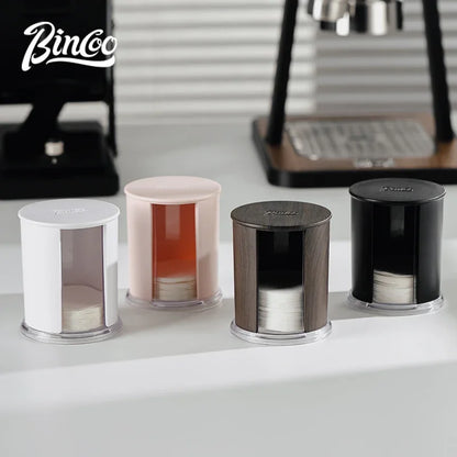 Bincoo Mocha Pot Filter Paper Storage Box Round 60mm Handle Powder Bowl Coffee Filter Paper 58mm ABS Washable Barista Tool