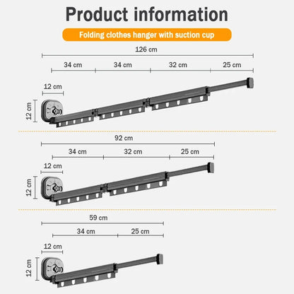 Folding Clothes Hanger Indoor Retractable Cloth Drying Rack Space Saving Home Laundry Clothesline Wall Mount Clothing Rack