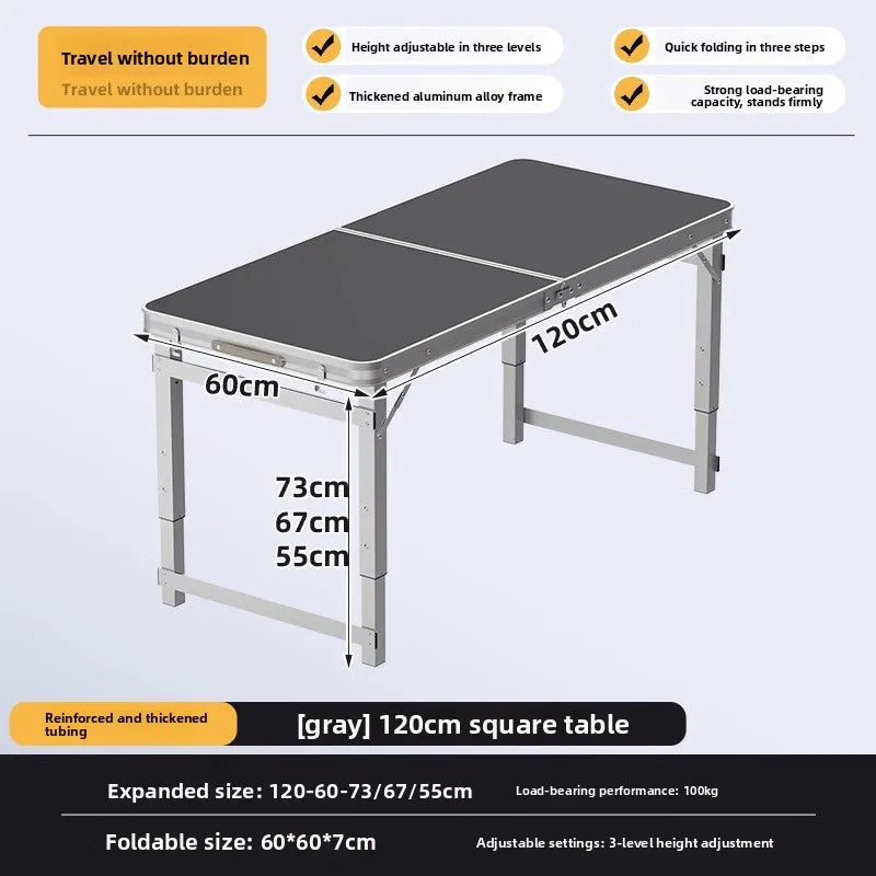 Folding table stall folding outdoor portable lifting work table camping picnic night market folding table and chairs