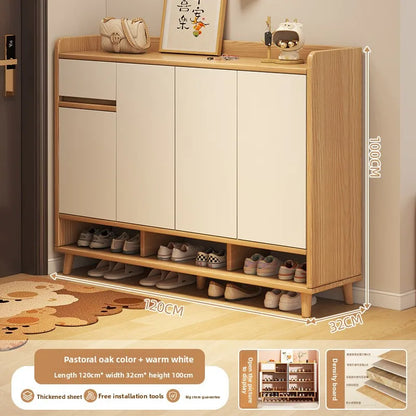 Shoe cabinet, indoor new entry locker at the entrance of the home, integrated storage shoe rack against the wall