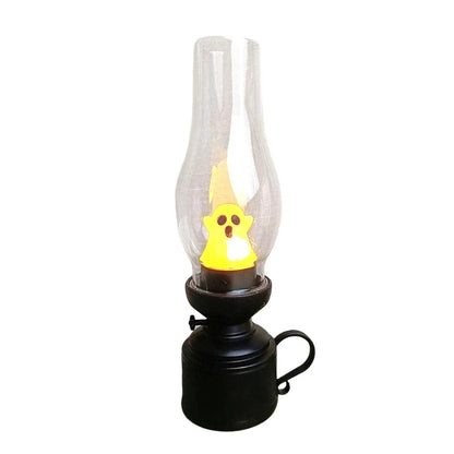 Calcifer Flameless Night Light Halloween Retro Decorative Candle Light Cartoon Anime Kerosene Lamp Bedroom Bedside Table Lamp