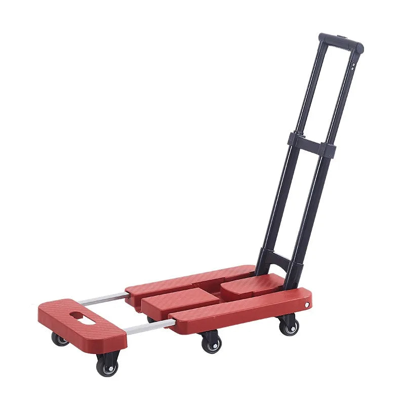 Folding trolley portable pull truck folding moving luggage flatbed cart shopping cart
