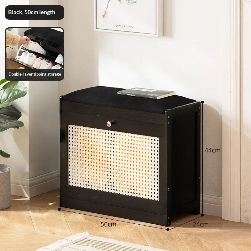 Entryway Shoe Bench Storage Seat Long Upholstered Modern Shoe Cabinet Bench Home Hallway Luxury Storage Cabinet Shoes Racks