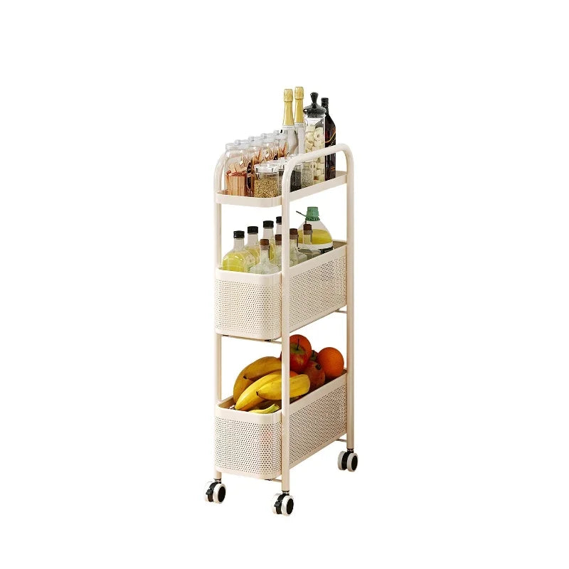 Slim Gap Portable Trolley Organizer Drawer Narrow Space Saver Kitchen Bathroom Sofa Fridge Multi Tier Foldable Storage Wheels