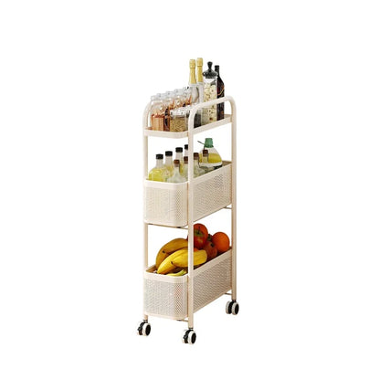 Slim Gap Portable Trolley Organizer Drawer Narrow Space Saver Kitchen Bathroom Sofa Fridge Multi Tier Foldable Storage Wheels